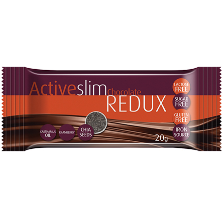 Chocolate Redux, Activeslim, R$ 3,50 (barra de 20 g)