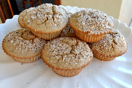 Bolinho de banana e coco sem leite e sem açúcar